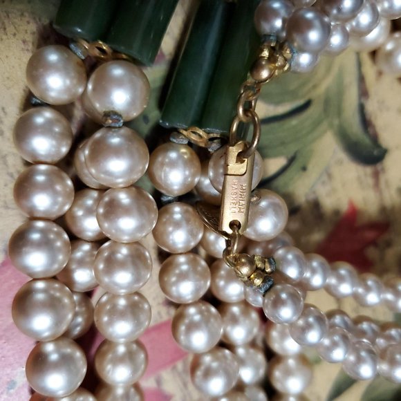 Rare vintage Miriam Haskell 3-strand necklace - Picture 9 of 11